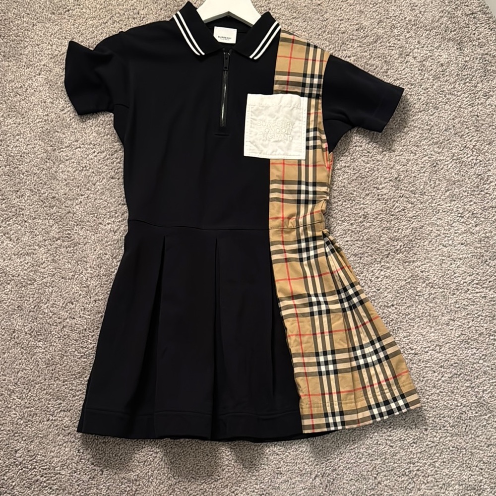 Burberry Kids Dress in Black and Tan Plaid